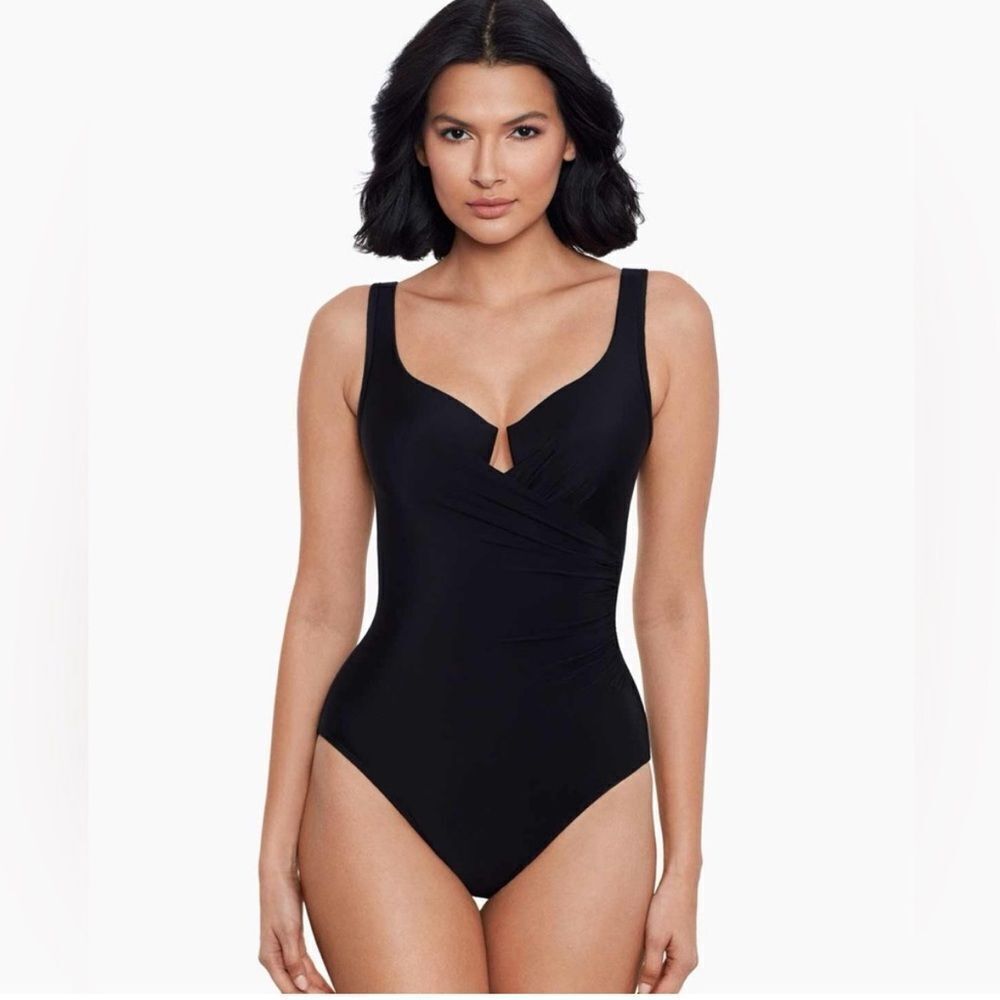 Miraclesuit women’s escape one piece swimsuit bathing suit black slimming 16‎